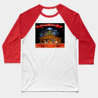 MERRY CHRISTMAS/HAPPY BIRHDAY NATIVITY With CHRISTMAS TREE Baseball T-Shirt